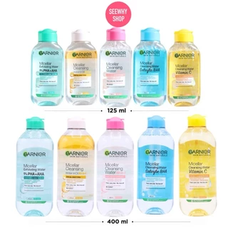 (1ขวด) Garnier Micellar Cleansing Water 125 ml / 400 ml ไมเซล่า คลีนซิ่ง วอเตอร์ ล้างเครื่องสำอาง การ์นิเย่