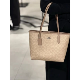 COACH กระเป๋าสะพายไหล่ รุ่น CITY TOTE IN SIGNATURE CANVAS มีหลายสีให้เลือก