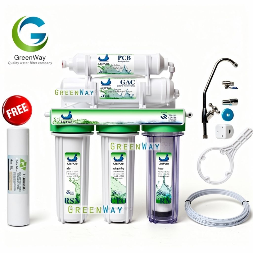 UNI PURE GREEN เครื่องกรองน้ำ 5 ขั้นตอน รุ่นกระบอกหนา