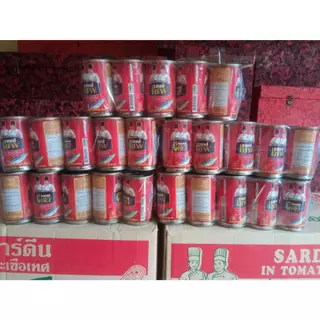 ปลากระป๋อง ตราแชมป์เชฟ ปลาซาดีน ในน้ำมะเขือเทศ 155 กรัม 1แพค10กระปุก อร่อย ถูกใจ