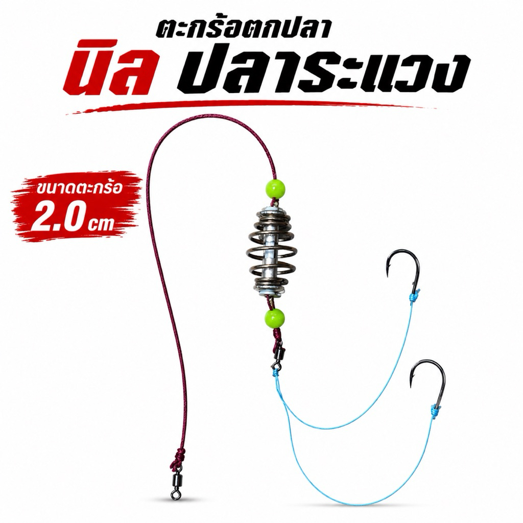 ตะกร้อตกปลานิล ขนาด 2.0 cm ตะกร้อวิ่งชิ่งสั่น จำนวน 1 ชิ้น