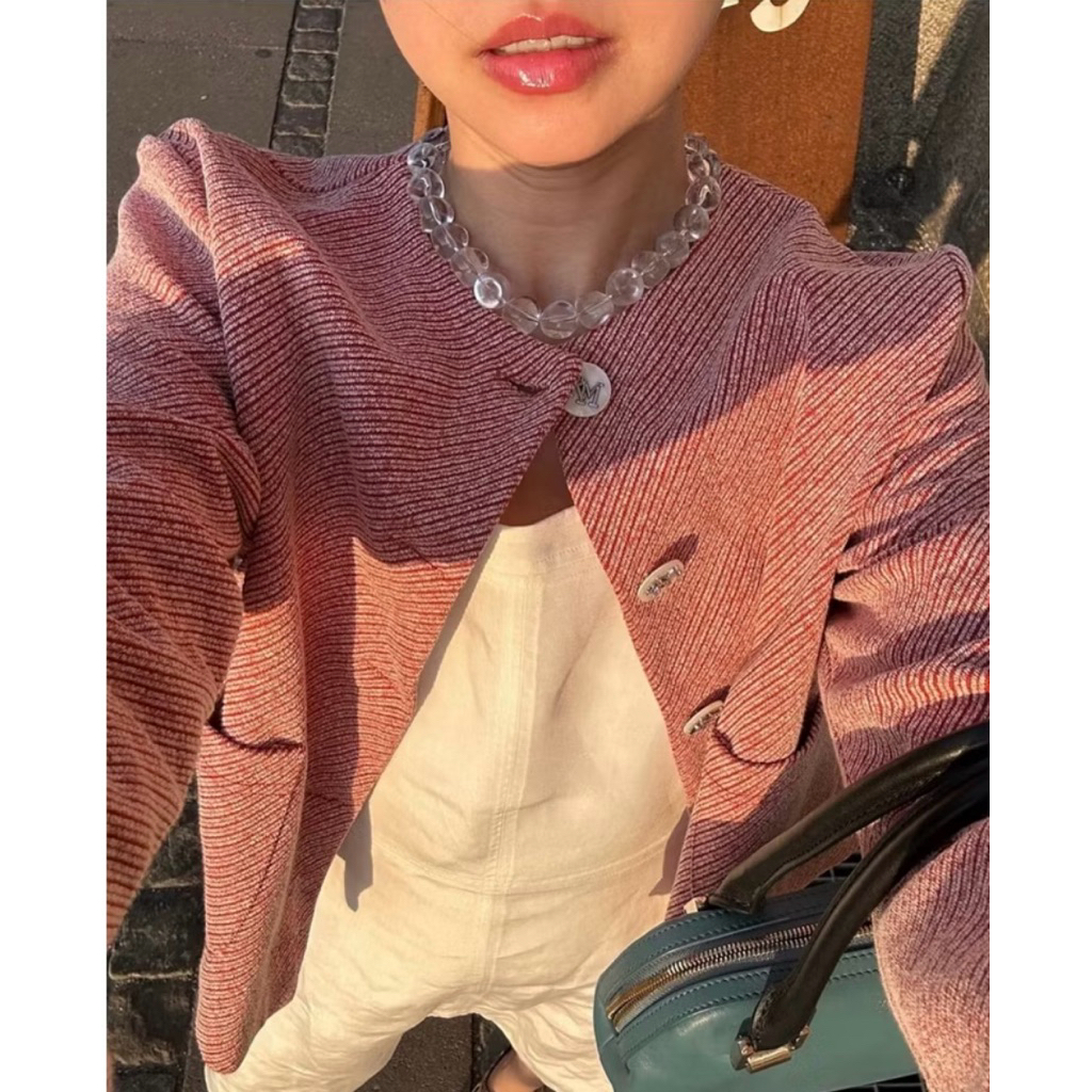 พร้อมส่ง 📌ส่งต่อ Rally RM Buttons Jacket เสื้อแจ็คเก็ต สี Ruby