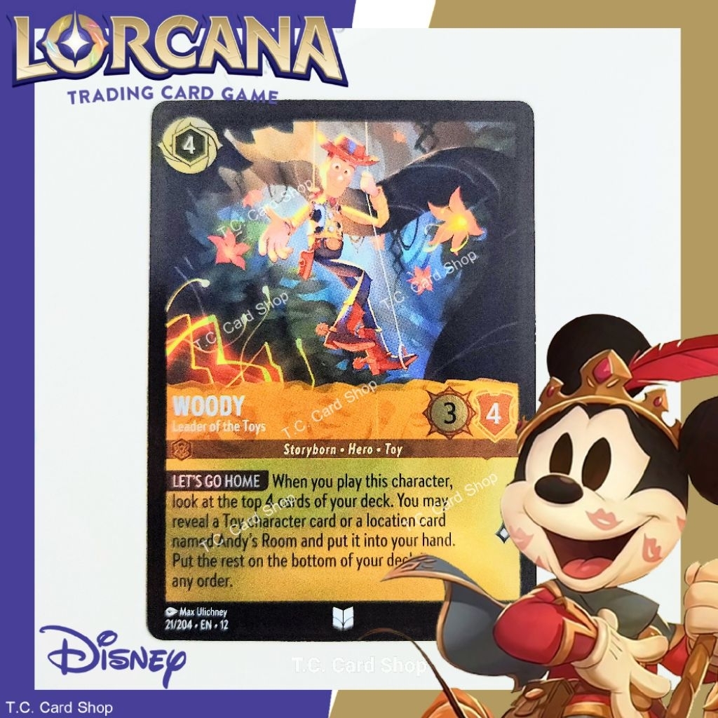 Woody - Leader of the Toys EN12 21/204 U (Wilds Unknown) - Disney Lorcana  (ดิสนีย์ ลอร์คาน่า)