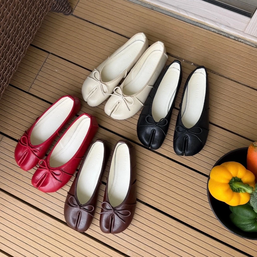 [พร้อมส่ง] WEAR.SOUL #S694-CLEO Tabi Bow Flats รองเท้าแฟลต รองเท้าส้นแบน