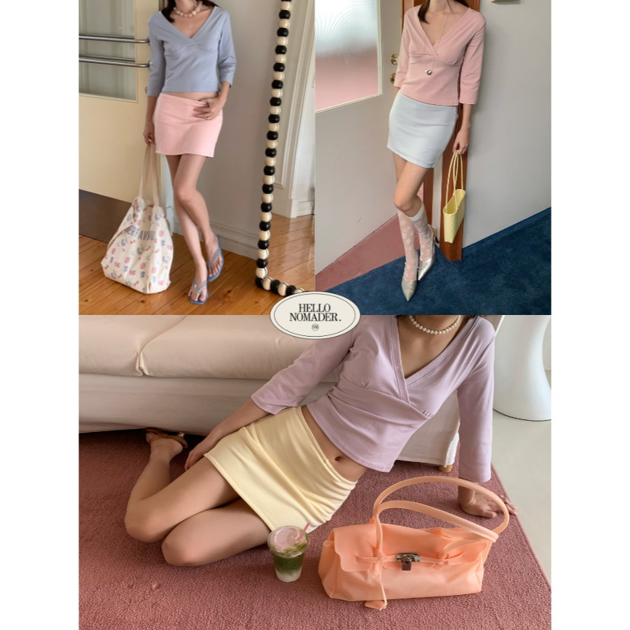 NOMADE.& พร้อมส่ง That girl top {เสื้อคอวี}