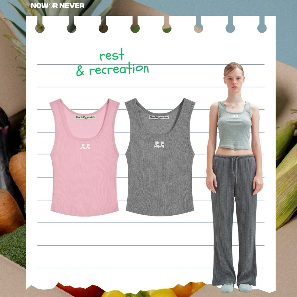 /พร้อมส่ง/ REST&RECREATION RR LOGO SHORT TANK TOP