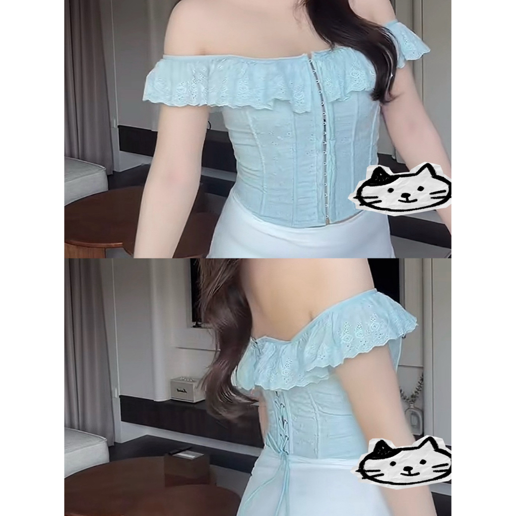 GGshop - เสื้อคอร์เซ็ตปาดไหล่
