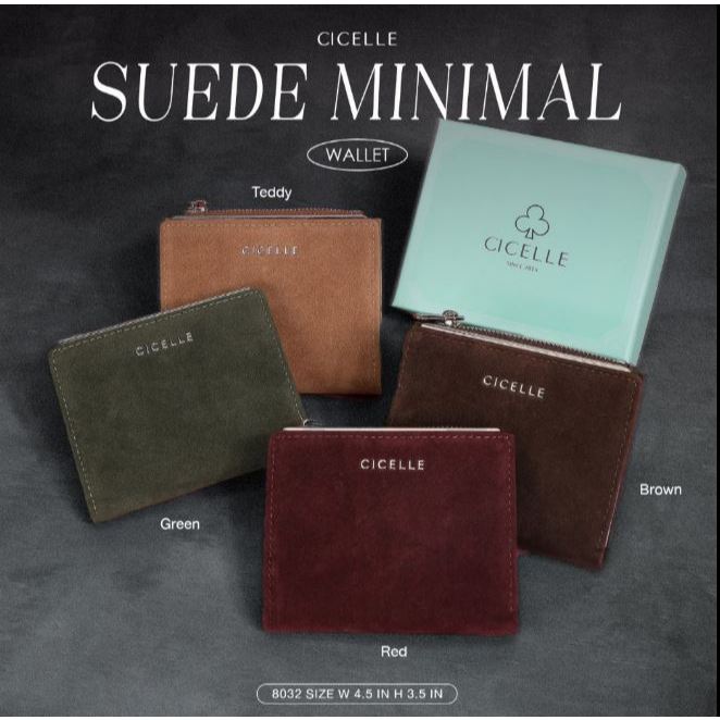 แบรนด์ CICELLE (ซี-เซล) รุ่น 8032Suede Minimal Wallet