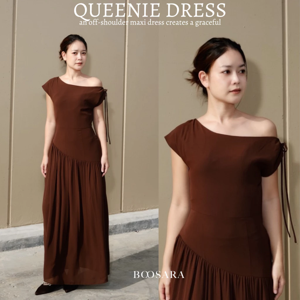 BOOSARA : Queenie Dress (ควีนนี่) ชุดที่ใส่ไปทำงานหรือไปเที่ยวก็เอาอยู่- BSR C.