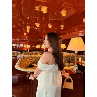 Serena Top 🤍✨ เสื้อเปิดไหล่ปาด แต่งลูกไม้ปัก (T0226) - Merryhouse