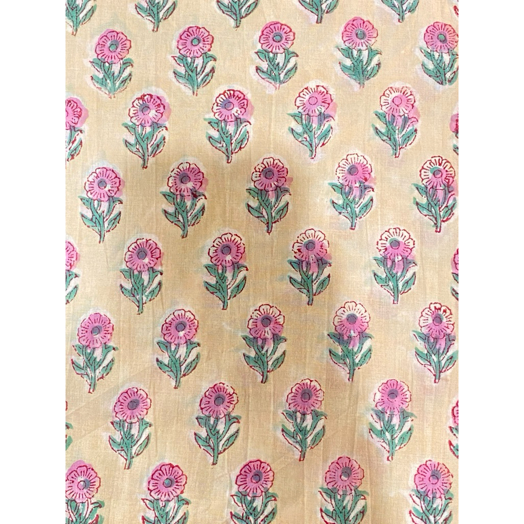ผ้าคอตตอนอินเดียพิมพ์บล็อกไม้ Indian handblock print cotton