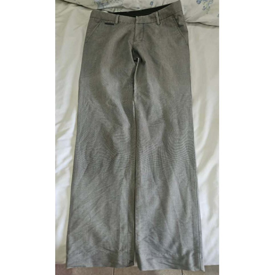 กางเกงขายาว trousers ทรงกระบอกสีเทากระเป๋าข้าง ltd ไซส์ 34 รอบเอว 32-34 นิ้ว มือสองสภาพดี