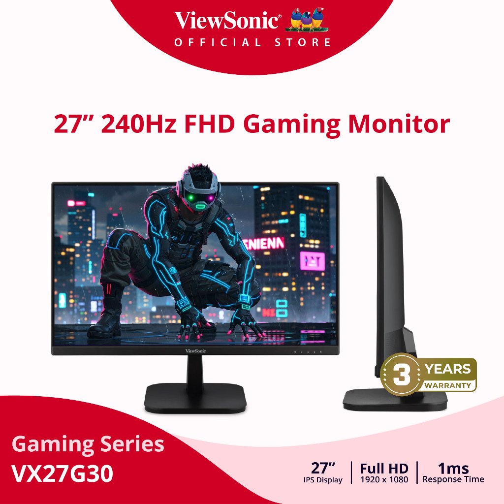 ViewSonic Gaming Monitor VX27G30 / 27" Full HD / IPS / 240Hz / 1 ms (จอมอนิเตอร์)