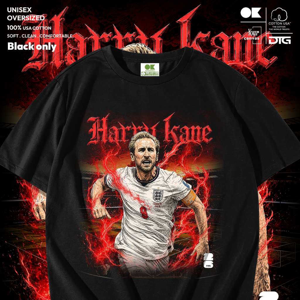 OK Apparel เสื้อยืดคอกลม ลาย Harry ทรง oversize Cotton USA พร้อมส่ง