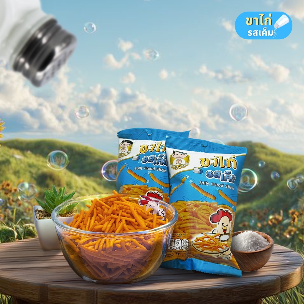นายจอม ขาไก่รสเค็ม (Salty Bread Sticks)