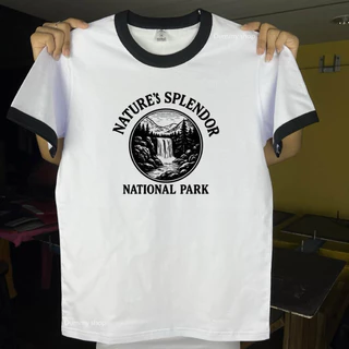 เสื้อยืดรุ่นแขนกุ๊นสกรีนลายNature