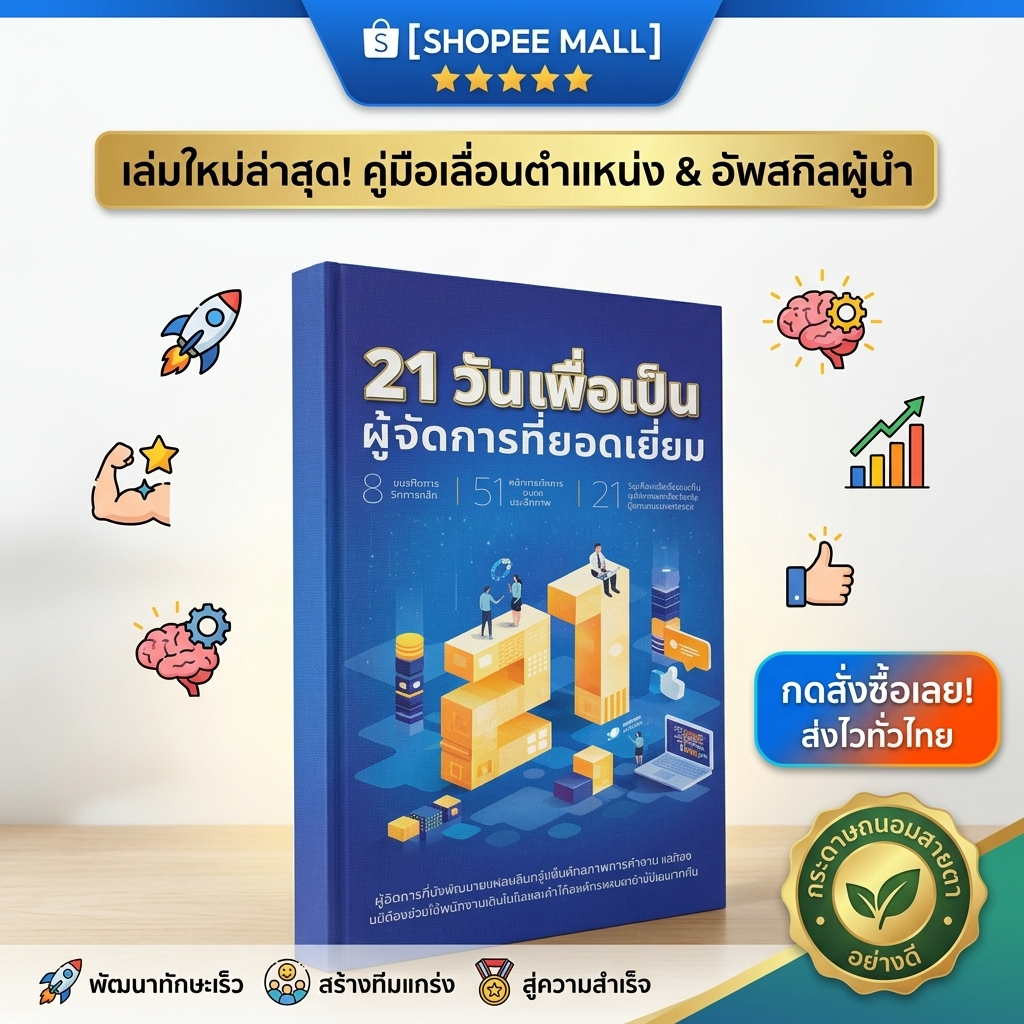 หนังสือ 21วันสู่การเป็นผู้จัดการ | หนังสือบริหาร การจัดการ พัฒนาภาวะผู้นำ เพิ่มทักษะผู้จัดการ