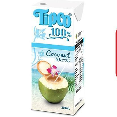 [สินค้าของแถม งดจำหน่าย] TIPCO น้ำมะพร้าว Coconut water 100% ขนาด 200 มล. จำนวน 1 กล่อง