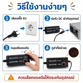 อะแดปเตอร์ ปรับโวลท์ได้ 3V-12V / 9V-24V อะแดปเตอร์ อแดปเตอร์ชาร์จ อะแดปเตอร์ปรับพลังงาน Adjustable Power Adapter