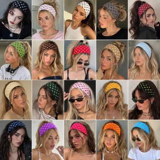 ที่คาดผมลายจุด headband นุ่ม Polka Dot ยืดหยุ่น insสวมใส่สบาย เหมาะสำหรับใส่เล่นกีฬา โยคะ ฟิตเนส แฟชั่นสำหรับผู้หญิง