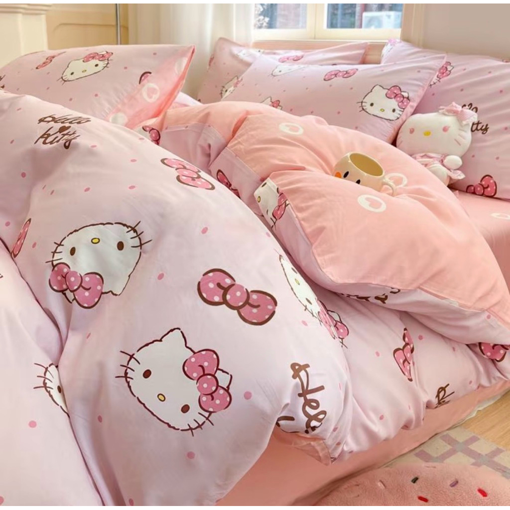 🩷 ผ้าปูที่นอนลาย Kitty 🩷✨ครบชุด 6 ชิ้น พร้อมส่ง🎇 ส่งของทุกวัน🎇
