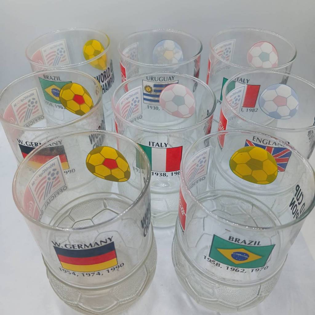 แก้วโค้กบอลโลก1994 WorldCup USA94 โคคา-โคล่า (Coca-Cola) แก้วทรงตูดลูกบอล เลือกแบบ