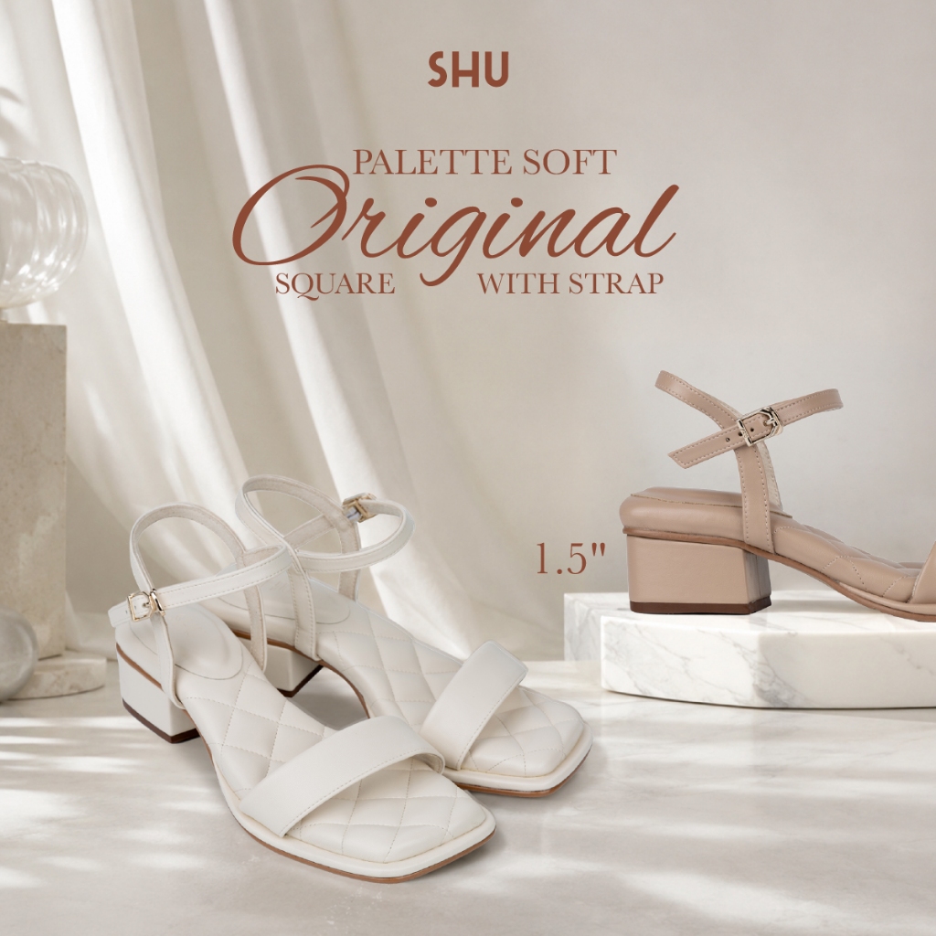 SHU PALETTE SOFT 1.5" ORIGINAL SQUARE WITH STRAPS รองเท้าส้นสูง