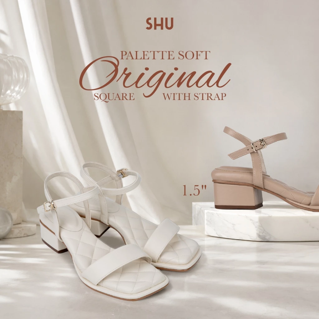 SHU PALETTE SOFT 1.5" ORIGINAL SQUARE WITH STRAPS รองเท้าส้นสูง