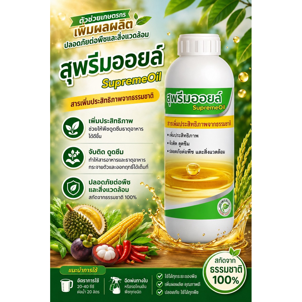 สารเพิ่มประสิทธิภาพ "สุพรีมออยล์ (Supreme Oil)" จากธรรมชาติ