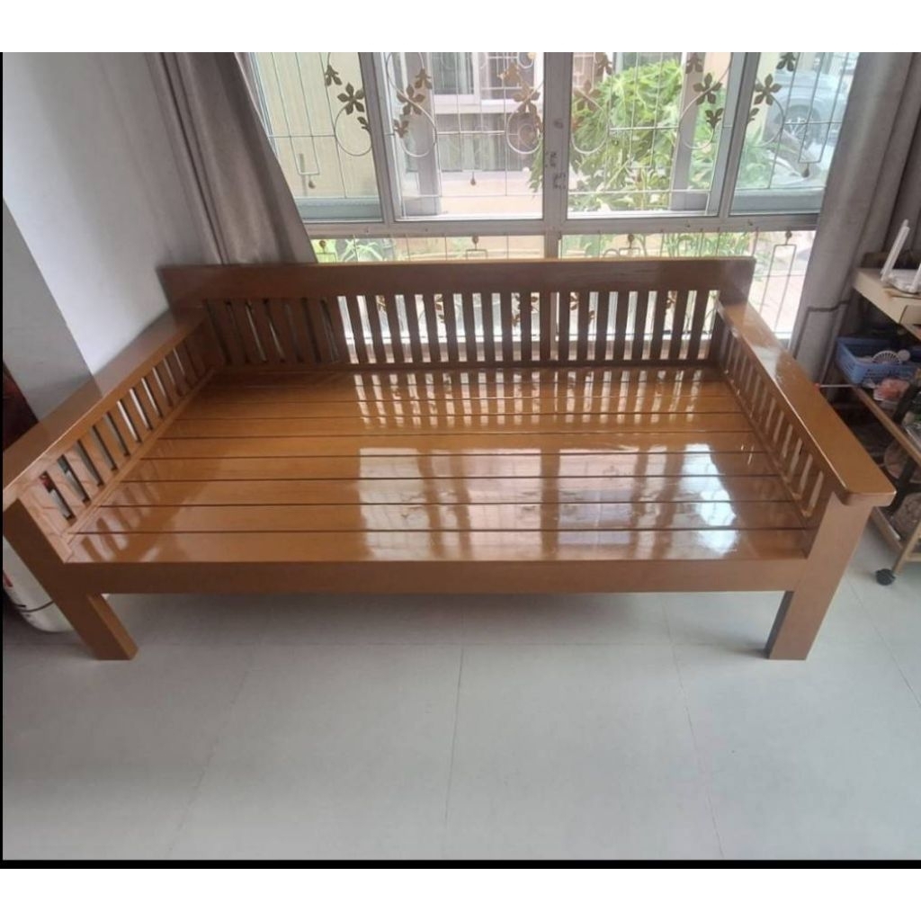โซฟาไม้สัก แหย่งไม้สัก ขนาด 100*200 cm (ส่งฟรียกเว้นภาคใต้)