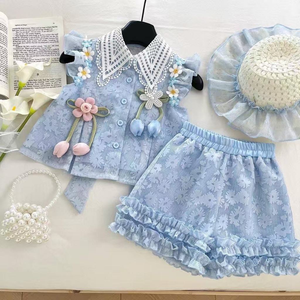 พร้อมส่ง bb27-bb28 9323-9324 บลูฟลาวเวอร์