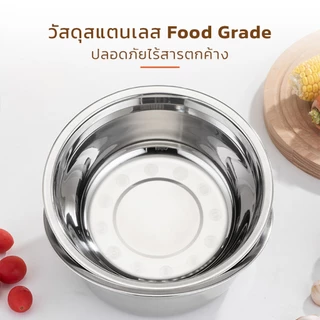 กะละมังสแตนเลส 14/18/22/24cm ชามสแตนเลส ชามผสมแป้ง ชามแสตนเลสแท้ กะละมังสแตนเลสใหญ่ Stainless steel basin Deebillion