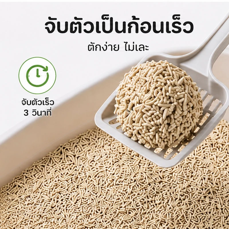 ทรายแมวเต้าหู้ ทรายแมว 6 ลิตร ผลิตจากกากถั่วเหลืองธรรมชาติ ไม่ติดเท้า สินค้าคุณภาพ ปลอดภัย thumbnail 10