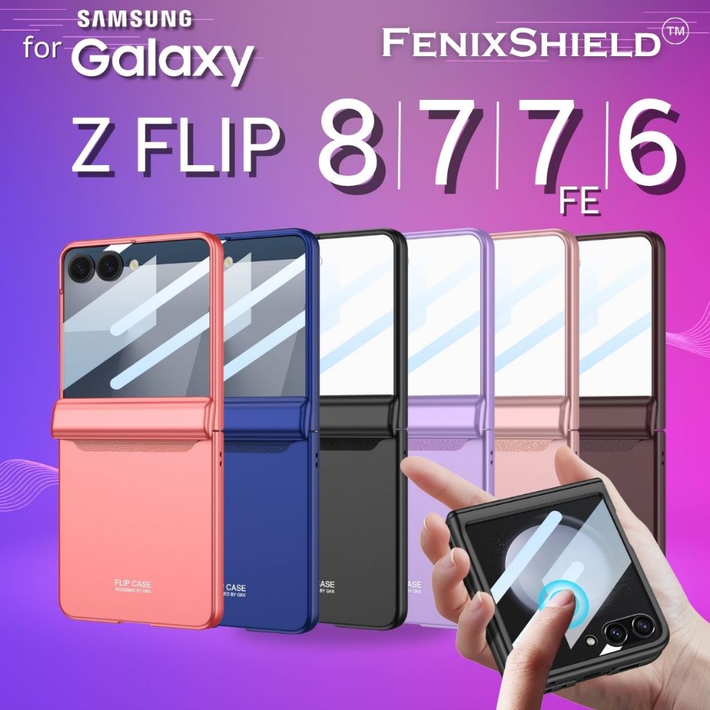 (ส่งทันที) เคส พร้อมฟิล์มกระจก FenixShield [ FNS005 ] สำหรับ Samsung Galaxy Z Flip8 / Flip7 / Flip7 FE / Flip6 / Flip5