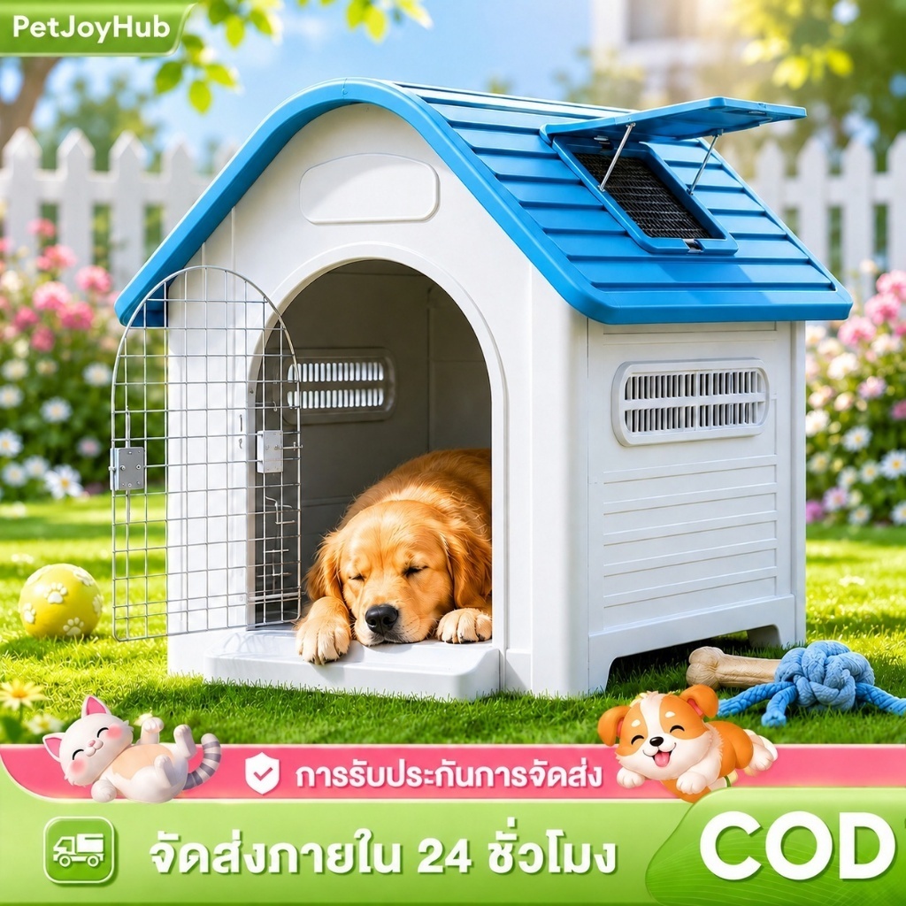 บ้านสุนัข-แมว ขนาดกลาง บ้านสัตว์เลี้ยง บ้านหมา บ้านสุนัขไม้ ที่พักพิง เตียงหมาใหญ่ ส่งจากกรุงเทพ