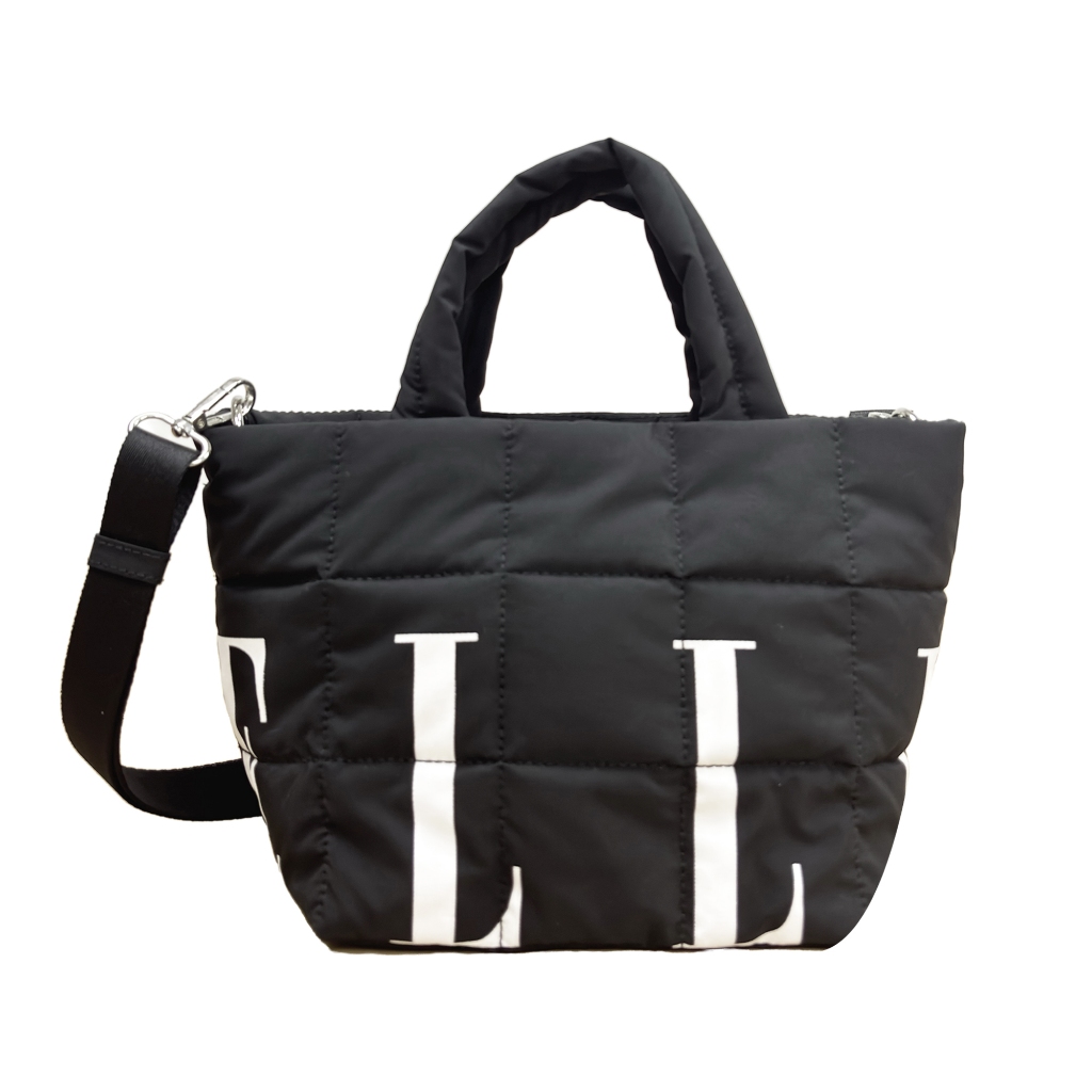 ELLE Puffer Grid 2-Way Tote ผ้าไนลอน 100% เคลือบกันน้ำ มี 3 สี WEPH504
