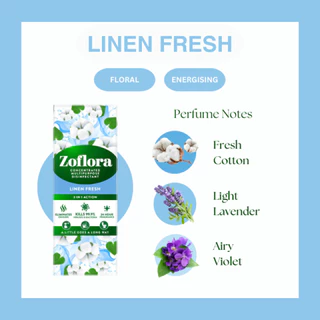 (แพ็คสุดคุ้ม) Zoflora โซฟลอรา น้ำยาฆ่าเชื้อเข้มข้น แอนตี้ไวรัสและแบคทีเรีย กลิ่นลินิน 100มล.