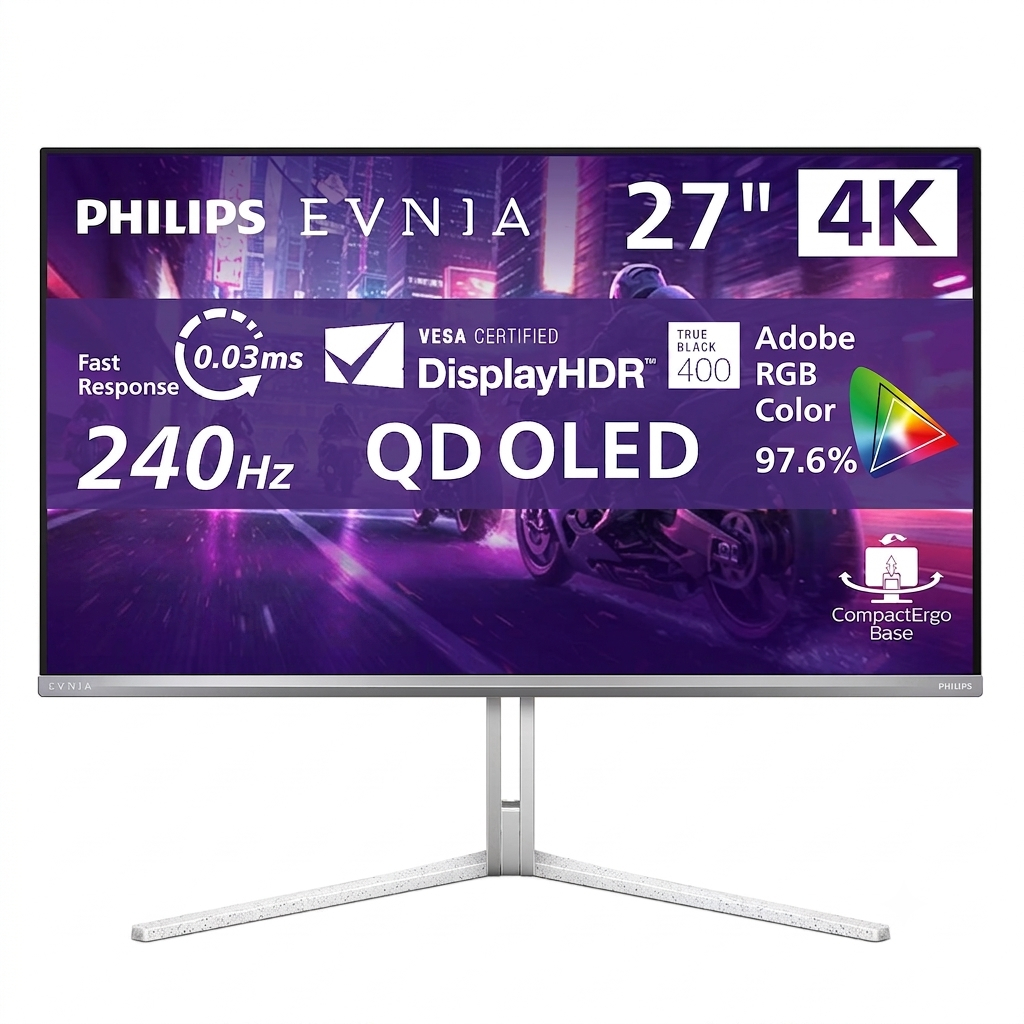 Philips Evnia 27M2N8800 27" 4K UHD Gaming Monitor – 3840×2160, QD-OLED, 240Hz, 0.03ms, DisplayHDR Tr