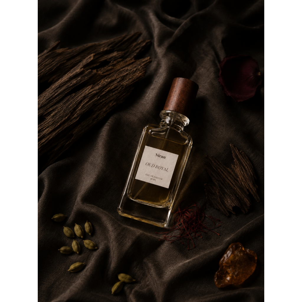 น้ำหอม Niran กลิ่น Oud Royal ขนาด 10ml และ 55 ml (นิรันดร์) *ลุคแบบดูมีภูมิฐาน มีเงิน