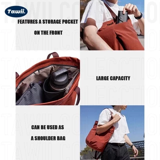 Tawii. กระเป๋าเป้ ไนลอน Unisex Backpack เป้เดินทาง กระเป๋าคอม 18L กระเป๋า สามารถถือด้วยมือได้