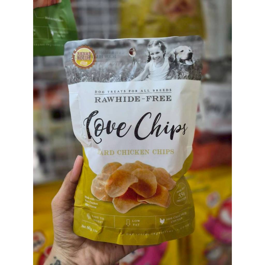 Rena سكاكر كلاب رقائق دجاج مقرمشة Love Chips ‏60 غ — صورة 5