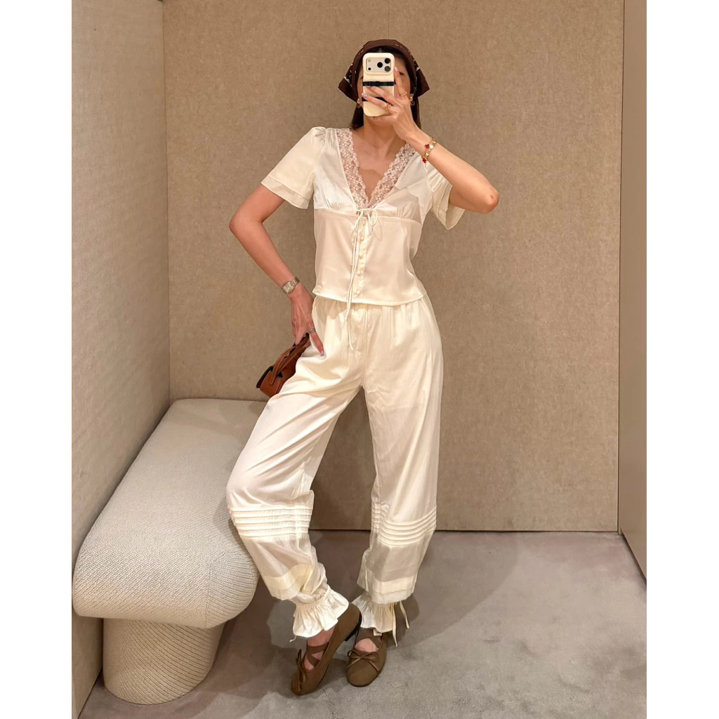 Ginie Pants กางเกงผ้าไนลอนพองปลาย