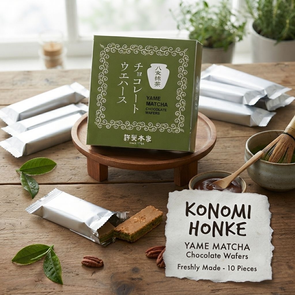 พร้อมส่ง❗️ Konomien Yame Matcha Chocolate Wafers 10pc.