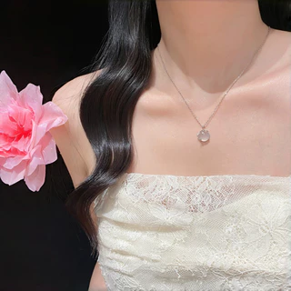 🪸🪸 สร้อยคอ necklace สไตล์เกาหลี ins ผู้หญิง จี้ เปลือกหอย ไข่มุก อัญมณี ใหม่ วินเทจ สีฟ้า ส่งเร็ว
