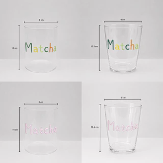 yashinoshop🚀[ส่งด่วนจาก กทม.]🍵 สั่งได้ 1 ใบ ต่อ 1 ออเดอร์เท่านั้น แก้วใสบาง 400ml Matcha แก้วมัทฉะ ทรงกระบอก แก้วบาง