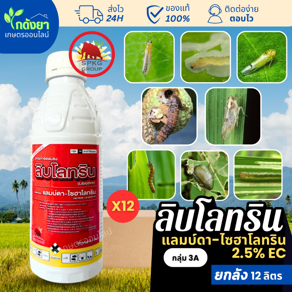 (ยกลัง 12ลิตร) ลิบโลทริน แลมดาไซฮาโลทริน ตราแมมมอธแดง SPKG