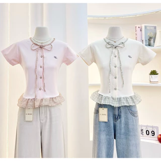 G-rose เสื้อเชิ้ตลายริ้ว แต่งชาย2ชั้นสีพื้น