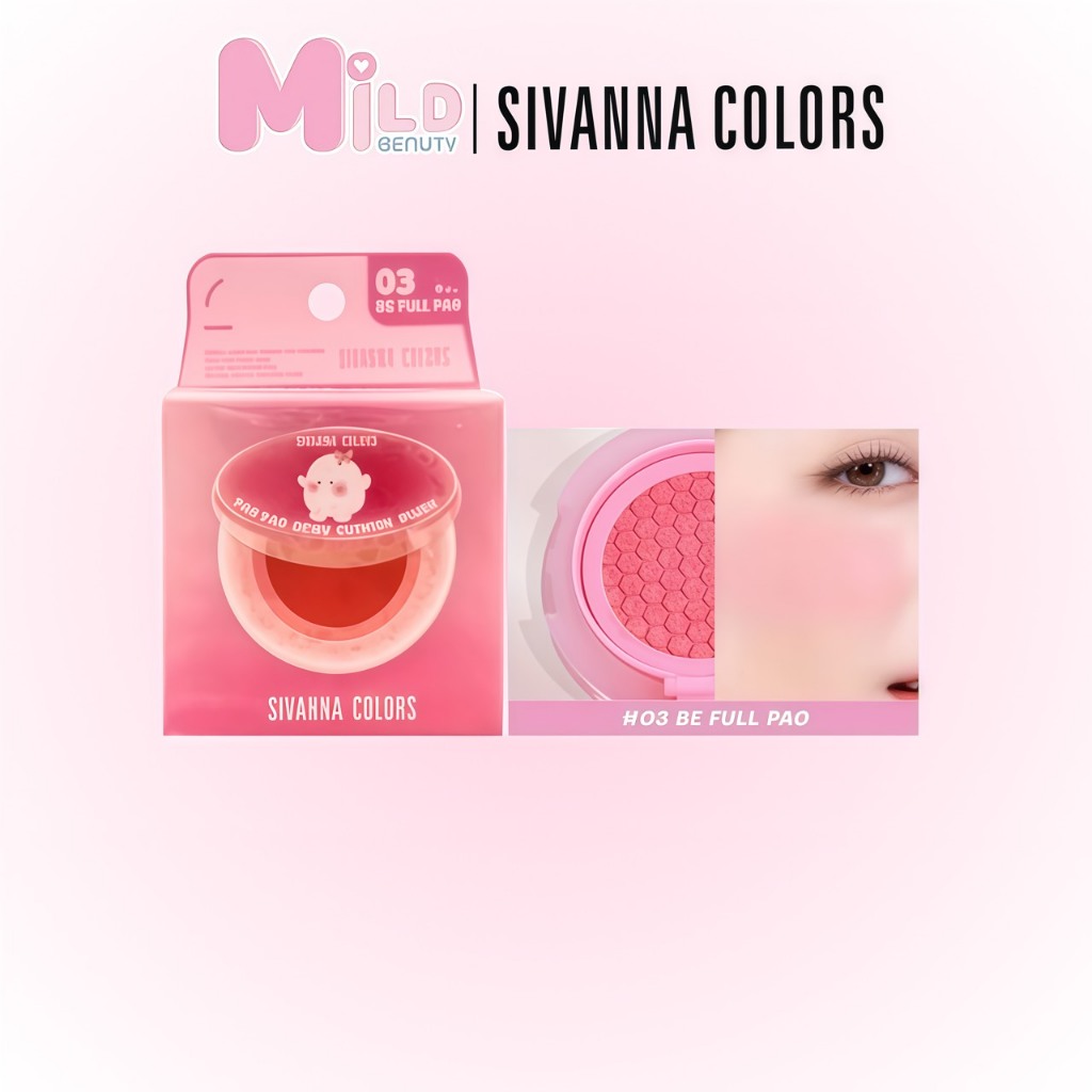 Sivanna คุชชั่นบลัช รุ่นPaopao Dewy cushion blush ( HF747)