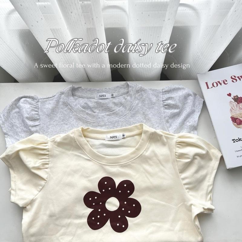 PolkaDot Daisy Tee  เสื้อยืดแขนจั๊ม ผ้าดีไม่ต้องรีด