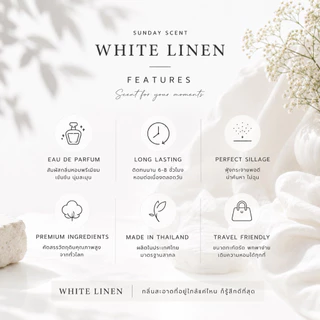 Sunday Scent - White Linen Eau de Parfum 30ml | น้ำหอมกลิ่นผ้าสะอาด หอมละมุน Unisex ติดทนนาน